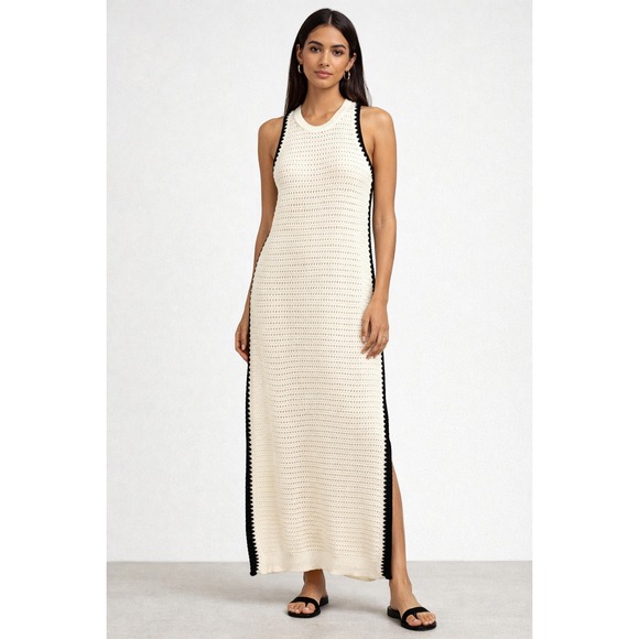 Universal Thread Dresses & Skirts - Universal Threads crochet maxi dress cream & black lined with slip dress sz XS‎